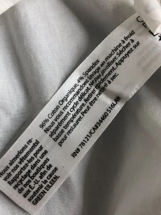 Eileen Fisher Tunic Shirt Womens Medium White Organic Cotton Band Collar Button - Picture 6 of 16